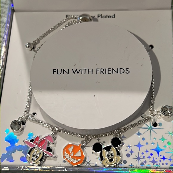 Disney 100th Yr Anniversary Mickey & Minnie Mouse Halloween Bolo Charm Bracelet - Picture 2 of 5